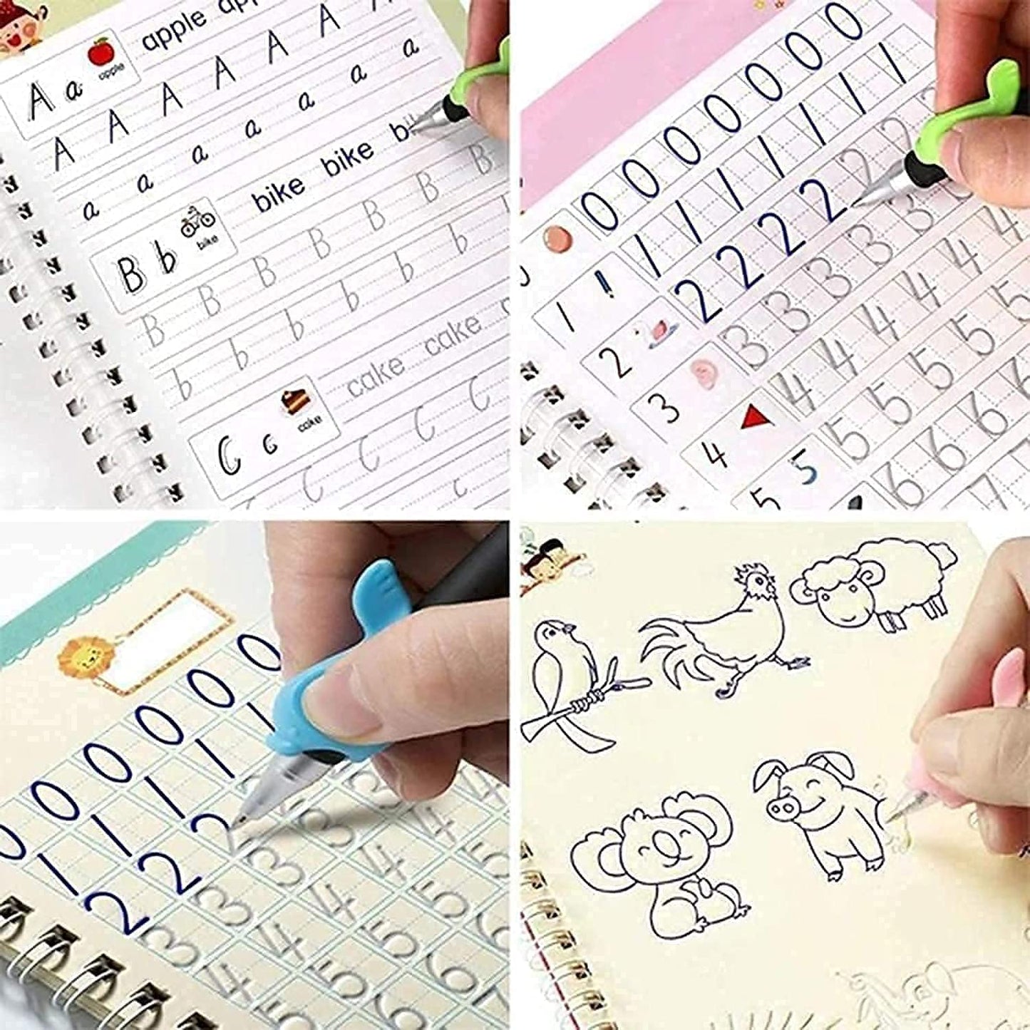 Magic Practice Copybook (4 BOOKS,1 PEN,1 GRIP,10 REFILL) – 50% OFF Today!