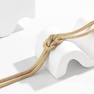 Golden Chain Snake Bracelet | Stylish Flexible Snake Design for Men & Women