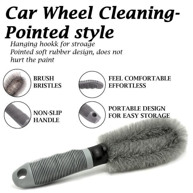 Car Tire Cleaning Brush | Heavy-Duty Bristle Brush for Wheels & Tires