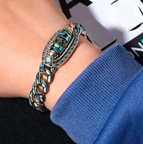 Six-Character Mantra Nine-Eyed Dzi Bead Bracelet | Spiritual Protection & Positive Energy