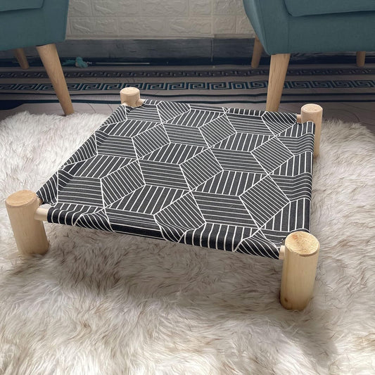 Cat/Dog Bed Hammock, Wooden Dog Elevated Indoor/Outdoor Beds