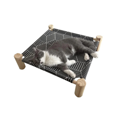 Cat/Dog Bed Hammock, Wooden Dog Elevated Indoor/Outdoor Beds