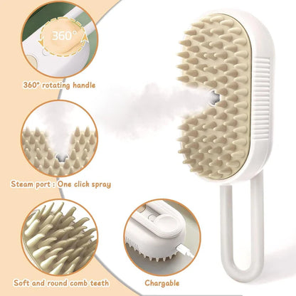 3 in 1 Pet Hair Removal Steam Comb, Perfect for Both Cats & Dogs