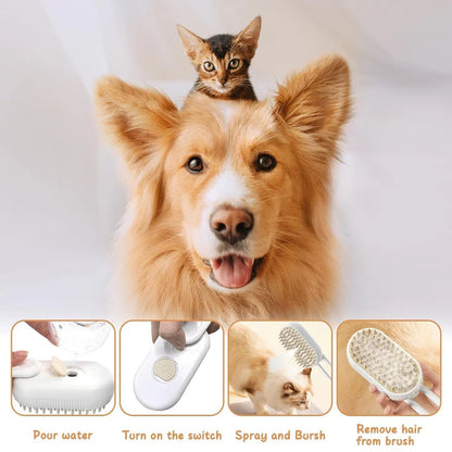 3 in 1 Pet Hair Removal Steam Comb, Perfect for Both Cats & Dogs